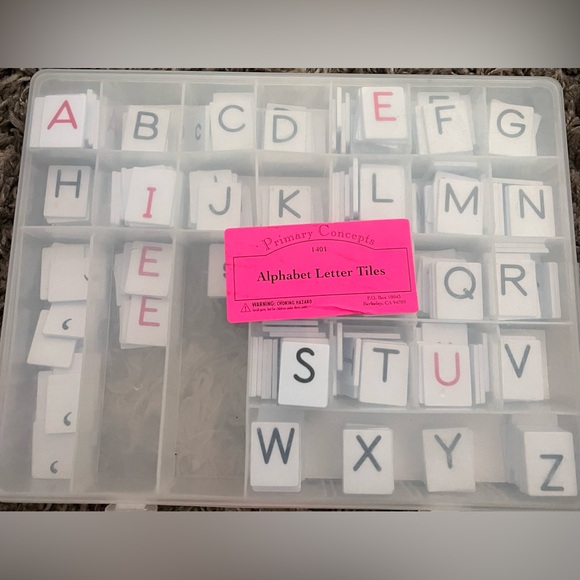Primary Concepts Educational Alphabet Tiles & Holder Case Lot Of 388 Homeschool - Picture 2 of 14